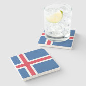 Flagge Islands Steinuntersetzer (Seitenansicht)