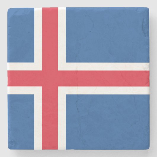 Flagge Islands Steinuntersetzer (Vorderseite)
