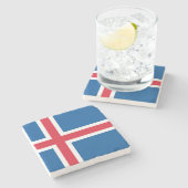Flagge Islands Steinuntersetzer (Seitenansicht)
