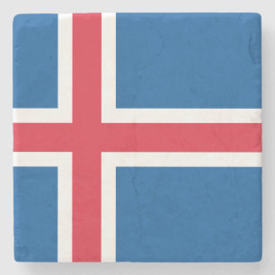 Flagge Islands Steinuntersetzer