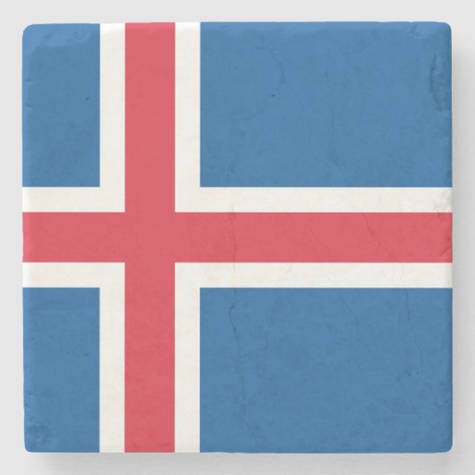 Flagge Islands Steinuntersetzer (Vorderseite)
