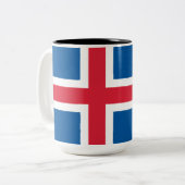 Flagge Islands Zweifarbige Tasse (Vorderseite Links)