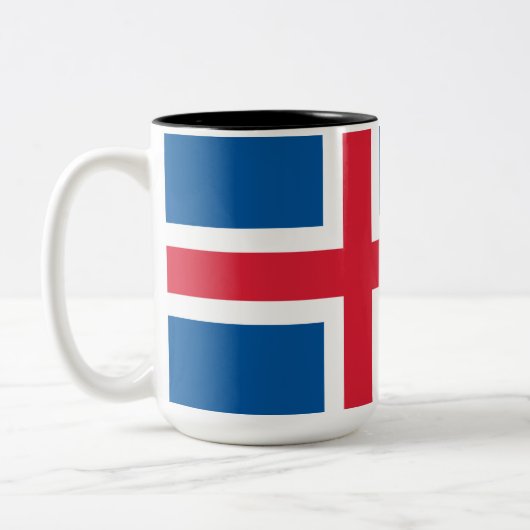 Flagge Islands Zweifarbige Tasse (Links)