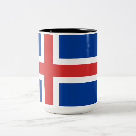 Flagge Islands Zweifarbige Tasse (Mittel)