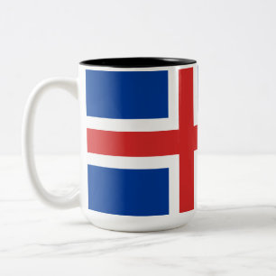 Flagge Islands Zweifarbige Tasse