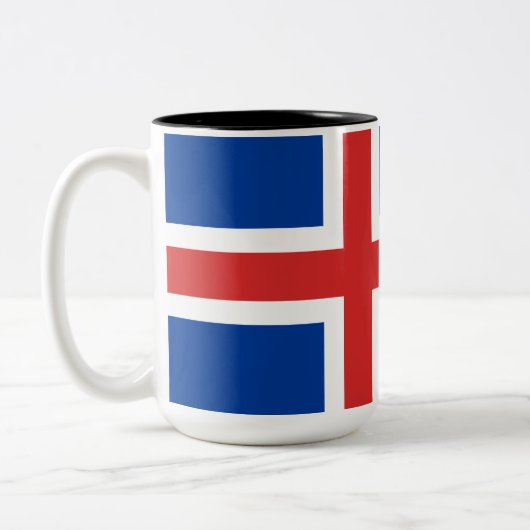 Flagge Islands Zweifarbige Tasse (Links)