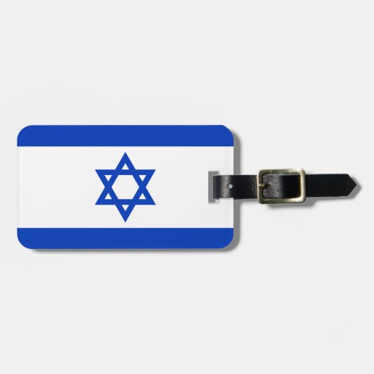 Flagge Israel Gepäckanhänger mit Ledergurt (Vorderseite horizontal)