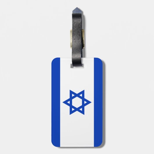 Flagge Israel Gepäckanhänger mit Ledergurt (Rückseite vertikal)