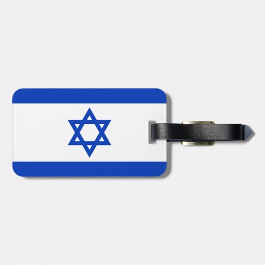 Flagge Israel Gepäckanhänger mit Ledergurt (Rückseite horizontal)