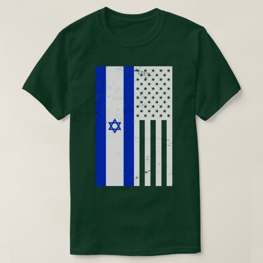 Flagge Israels der USA T-Shirt (Design vorne)