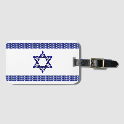 Flagge Israels Gepäckanhänger (Vorderseite (Horizontal))