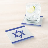 Flagge Israels Glasuntersetzer (Schrägansicht)