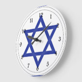 Flagge Israels Große Wanduhr (Winkel)