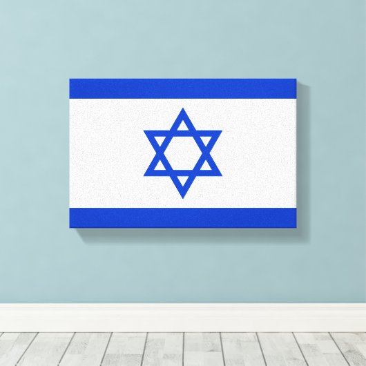 Flagge Israels Leinwanddruck (Insitu (Holzboden))