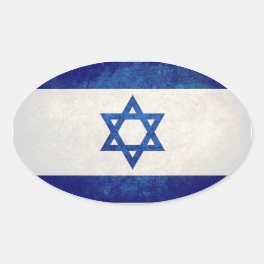 Flagge Israels Ovaler Aufkleber (Vorderseite)