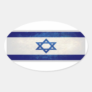 Flagge Israels Ovaler Aufkleber