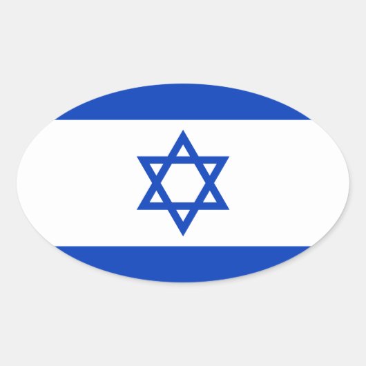 Flagge Israels Ovaler Aufkleber (Vorderseite)