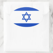 Flagge Israels Ovaler Aufkleber (Tasche)