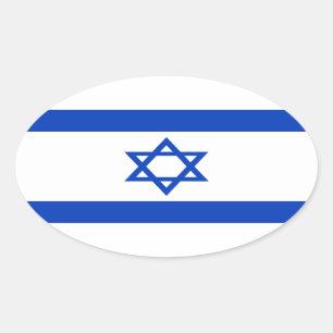 Flagge Israels Ovaler Aufkleber