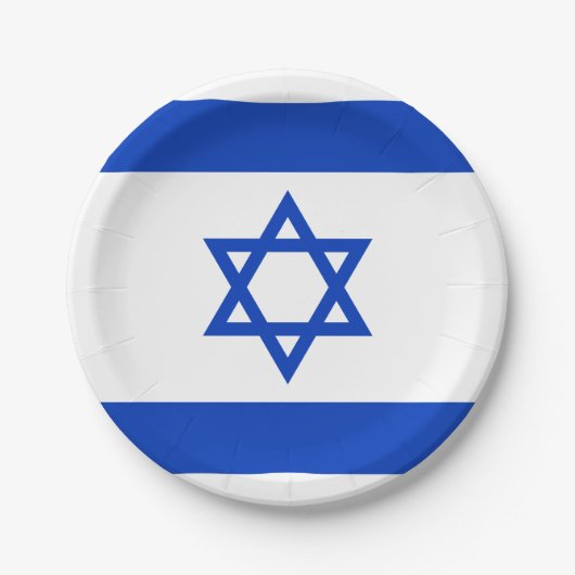 Flagge Israels Pappteller (Vorderseite)
