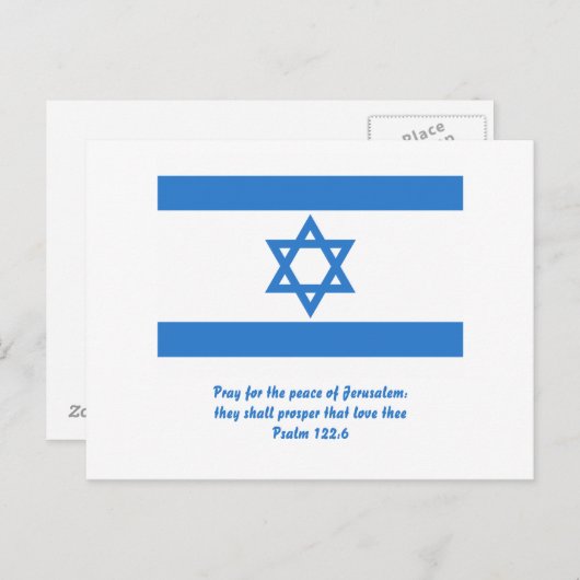 Flagge Israels, Postkarte (Vorne/Hinten)