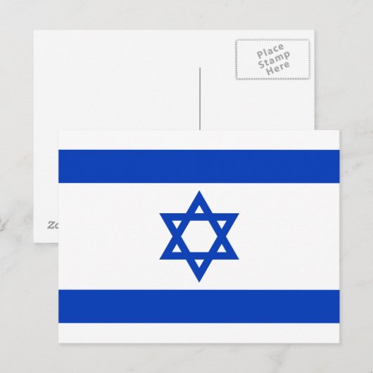 Flagge Israels Postkarte (Vorne/Hinten)