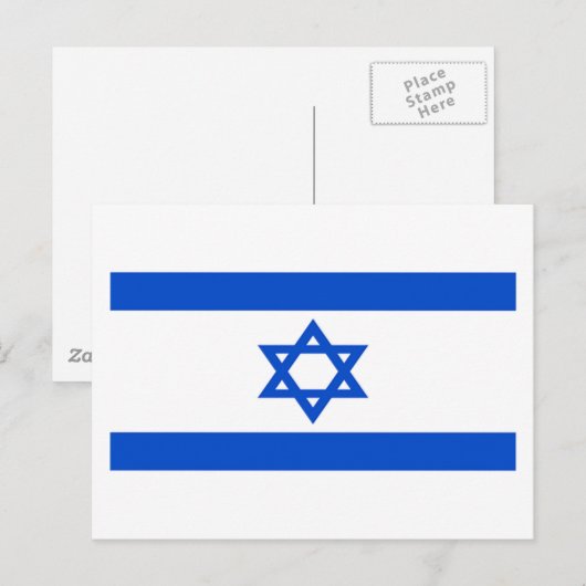 Flagge Israels Postkarte (Vorne/Hinten)