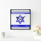 Flagge Israels Quadratische Wanduhr (Zuhause)