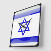 Flagge Israels Quadratische Wanduhr (Winkel)