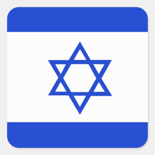Flagge Israels Quadratischer Aufkleber (Vorderseite)