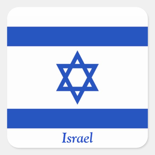 Flagge Israels Quadratischer Aufkleber (Vorderseite)