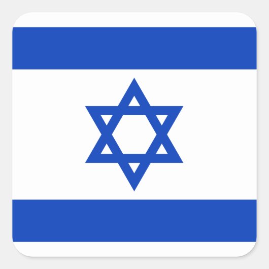 Flagge Israels Quadratischer Aufkleber (Vorderseite)