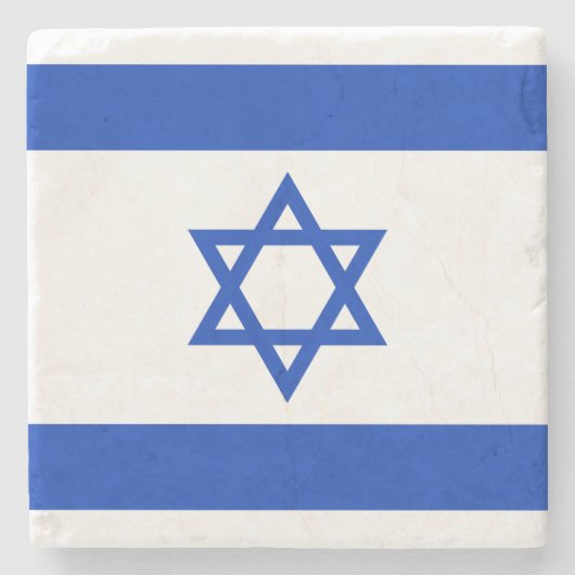 Flagge Israels Steinuntersetzer (Vorderseite)