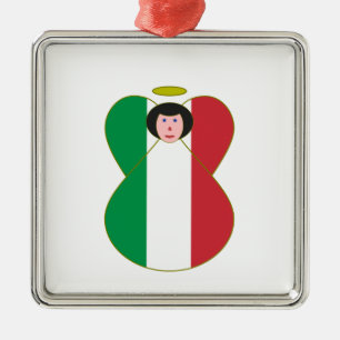 Flagge Italien Engel Silbernes Ornament