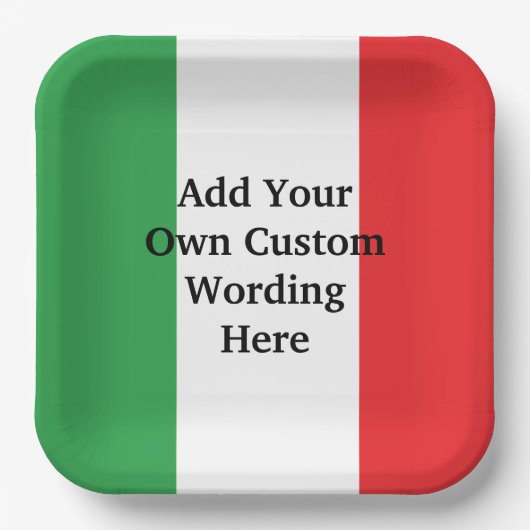 Flagge Italiens Buon Compleanno oder Anniversario Pappteller (Vorderseite)