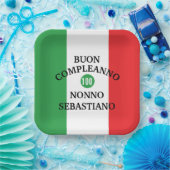 Flagge Italiens Buon Compleanno oder Anniversario  Pappteller (Party)
