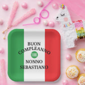 Flagge Italiens Buon Compleanno oder Anniversario  Pappteller (Party)
