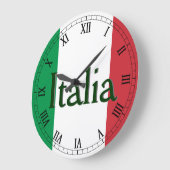 Flagge Italiens Große Wanduhr (Winkel)