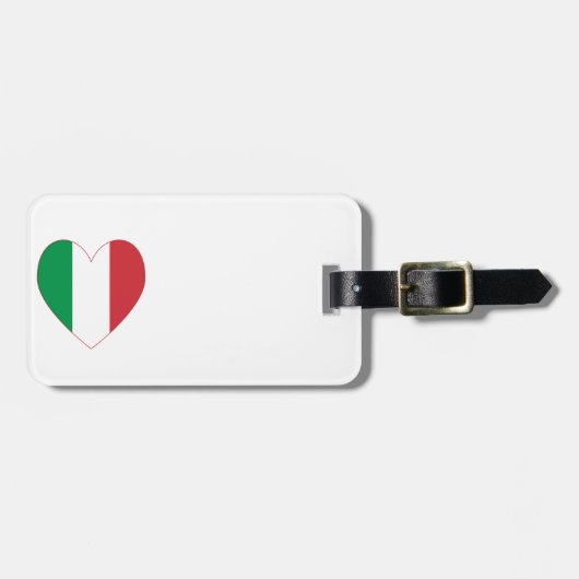 Flagge Italiens Herz Gepäckanhänger (Vorderseite horizontal)