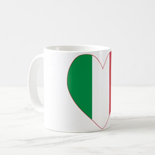 Flagge Italiens Herz Kaffeetasse (Vorderseite Links)