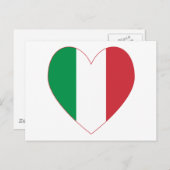 Flagge Italiens Herz Postkarte (Vorne/Hinten)