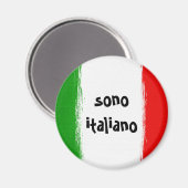 Flagge Italiens. i Liebe italy. Magnet (Vorderseite/Rückseite)