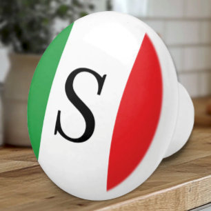 Flagge Italiens - Monogramm Italiens Keramikknauf
