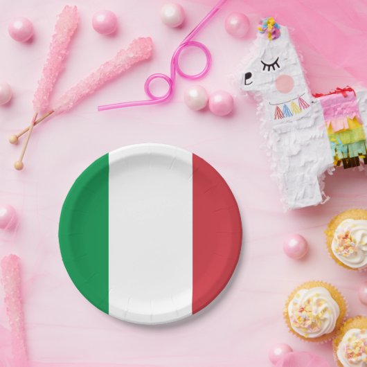 Flagge Italiens Pappteller (Party)