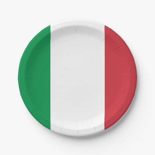 Flagge Italiens Pappteller (Vorderseite)