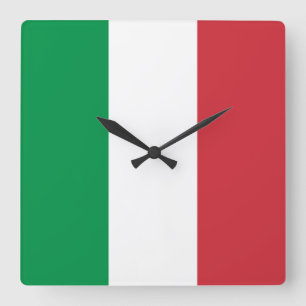 Flagge Italiens Quadratische Wanduhr