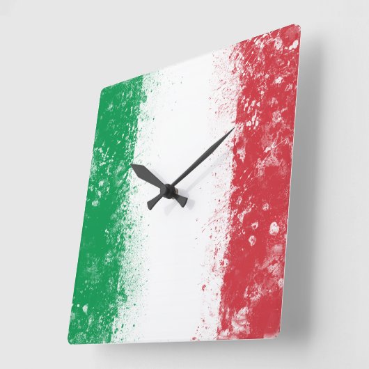 Flagge Italiens Quadratische Wanduhr (Winkel)