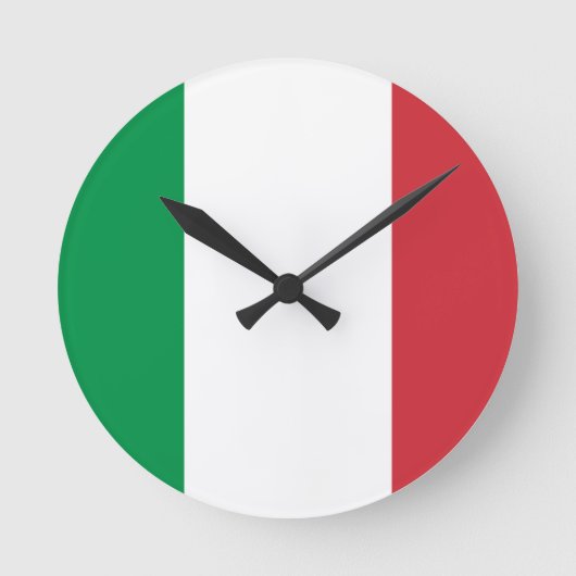 Flagge Italiens Runde Wanduhr (Vorderseite)