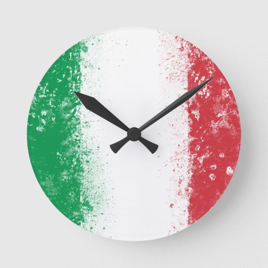 Flagge Italiens Runde Wanduhr (Vorderseite)