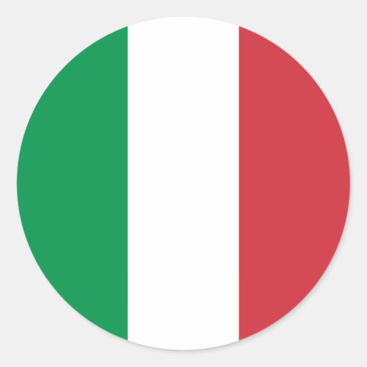 Flagge Italiens Runder Aufkleber (Vorderseite)